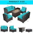thumbnail image 6 of Gotland 8 Piece Outdoor Patio Furniture Set with 43“ Gas Fire Pit Table Patio Furniture Sectional Sofa Set (blue), 6 of 8