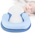 thumbnail image 3 of Almohada de algodón para bebé recién nacido, cojín antivuelco para posicionamiento del sueño, para bebés de 0 a 12 meses, color azul, 3 of 7