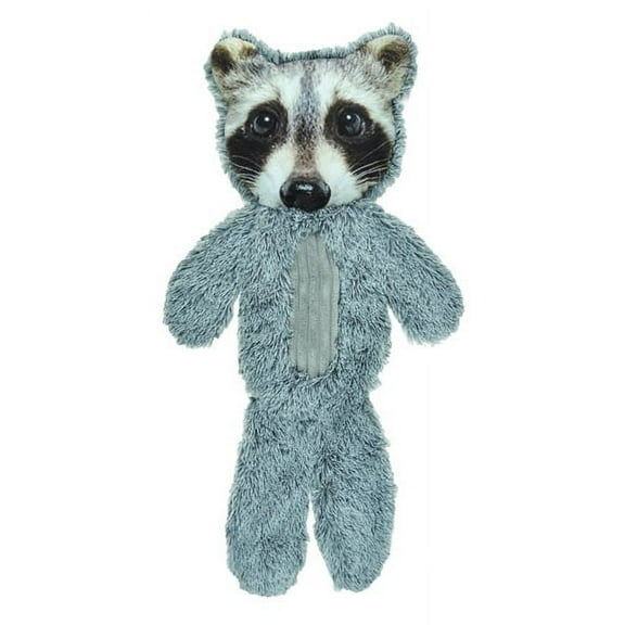 Dog Toys Full Body Flatties Stuffing Free Soft Squeakers Choose Character (Raccoon)