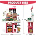 thumbnail image 3 of Kids Kitchen Playset with Steam, Lights, Sounds & Sink, 63 Pieces, Pink by  VALESSATI +3 Years, 3 of 10