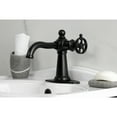 thumbnail image 3 of Kingston Brass KSD3540RKZ Wendell One-Handle Single-Hole Bathroom Faucet with Knurled Handle and Push Pop-Up Drain, Matte Black, 3 of 6