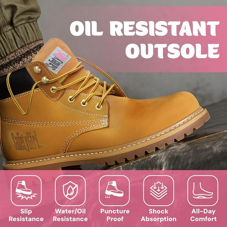 Steel Toe Safety Boots - Lightweight Non-Slip Work Shoes For Men & Women