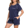thumbnail image 2 of DreamFish Women's Summer Short Sleeve Top and Shorts Pajama Ladies Soft Pjs Lounge Set with Pockets, 2 of 5