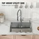thumbnail image 4 of Fregadero de cocina VEVOR, fregaderos empotrables de acero inoxidable 304, lavabo de un solo tazón de montaje superior con accesorios (paquete de 2), fregaderos para lavavajillas domesticos, 4 of 9