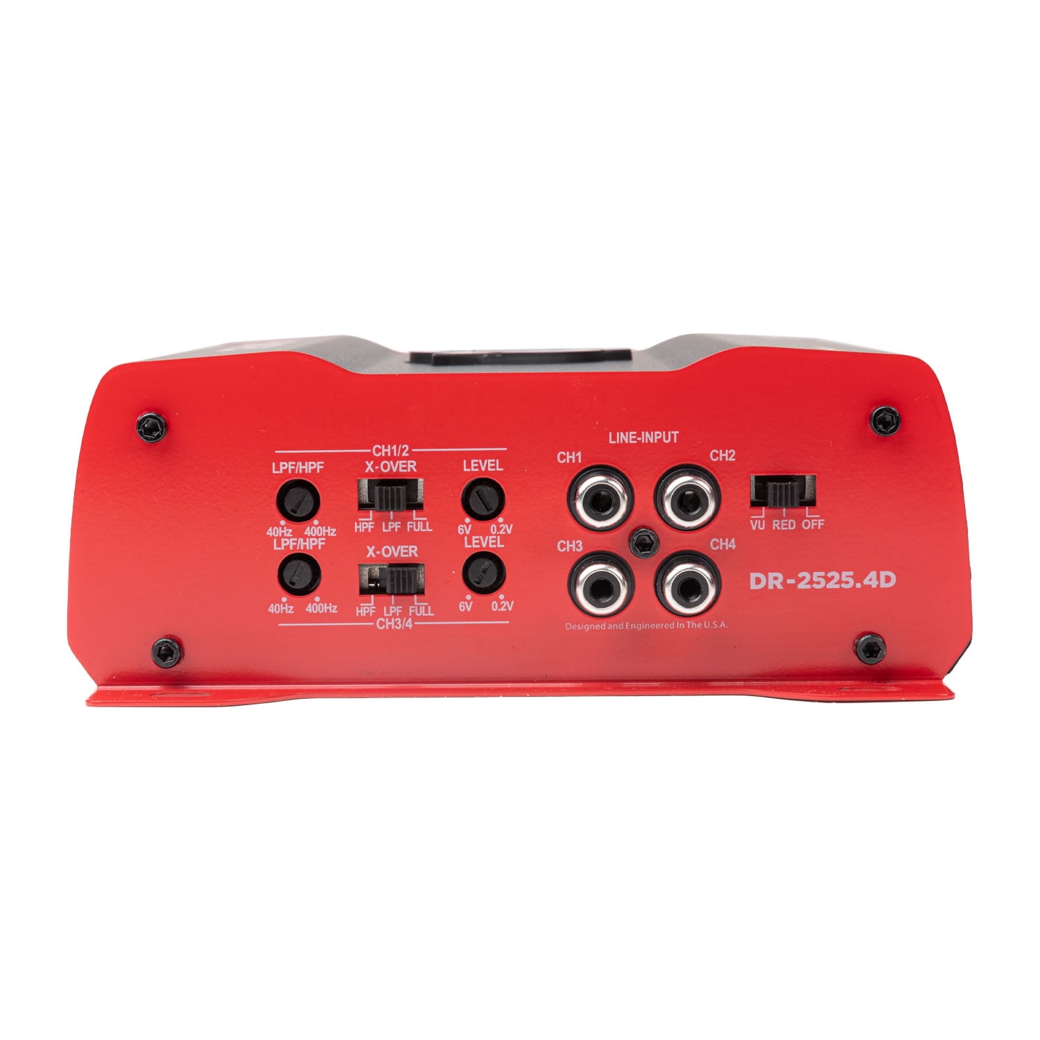 Crunch 2525W 4 Channel Subwoofer Car Audio Amp with Adjustable Crossovers and Bass Knob