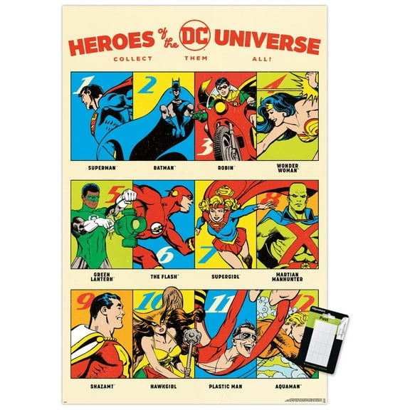DC Comics 90th - Heroes Of The Universe Wall Poster, 22.375" x 34"