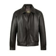 thumbnail image 2 of Reed Men's American Style Bomber Genuine Leather Jacket (5XLTall, Black), 2 of 11