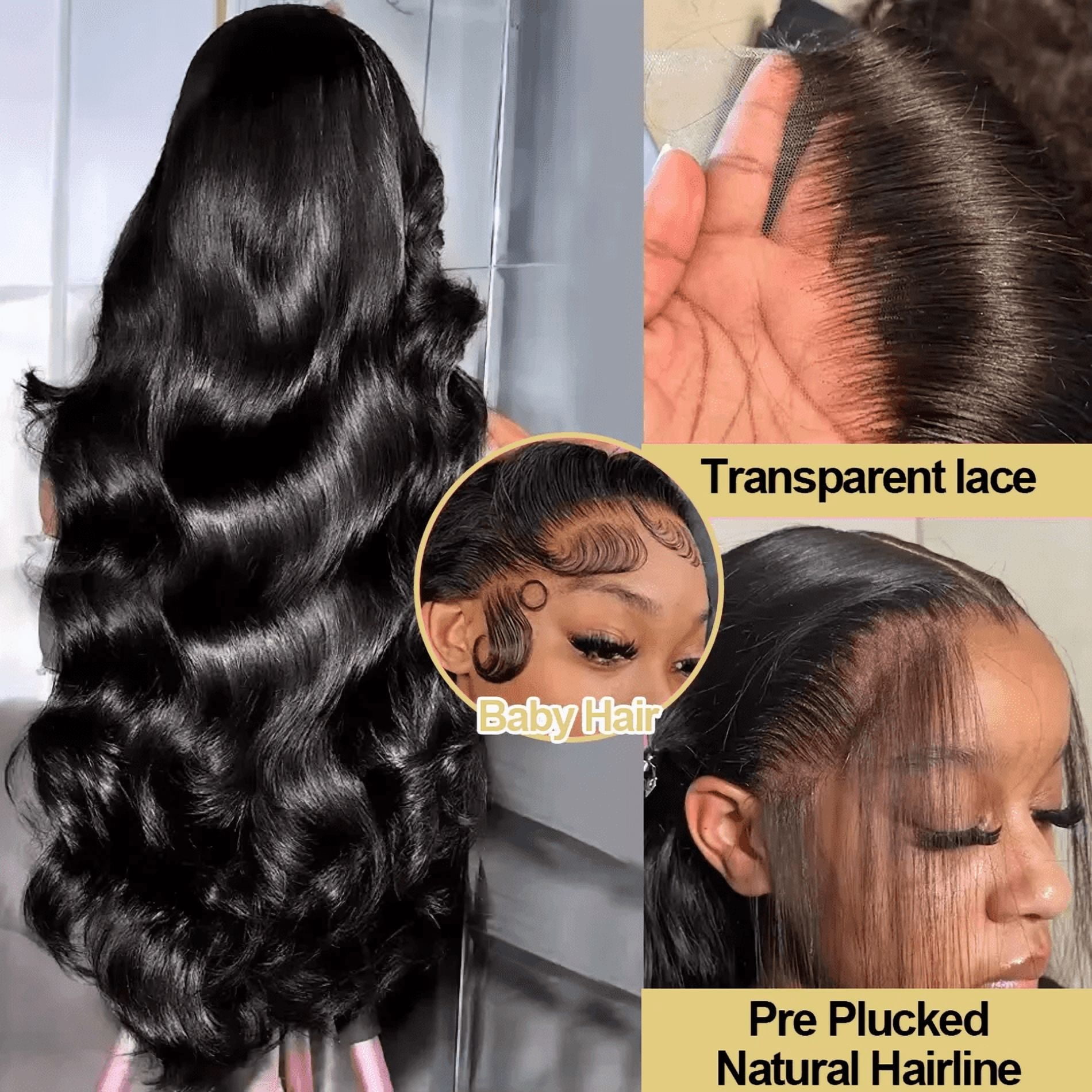 Body Wave Lace Front Wigs Human Hair Wig for Women 13x6 HD Lace Front Wigs 200 Density Glueless Wig Pre Plucked with Baby Hair 16Inch