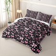 thumbnail image 3 of Manfei Pink Heart Bowtie Bed Spread Queen,Polka Dot Queen Coverlet Set,3-Piece,1 Quilt and 2 Pillowcases, 3 of 7