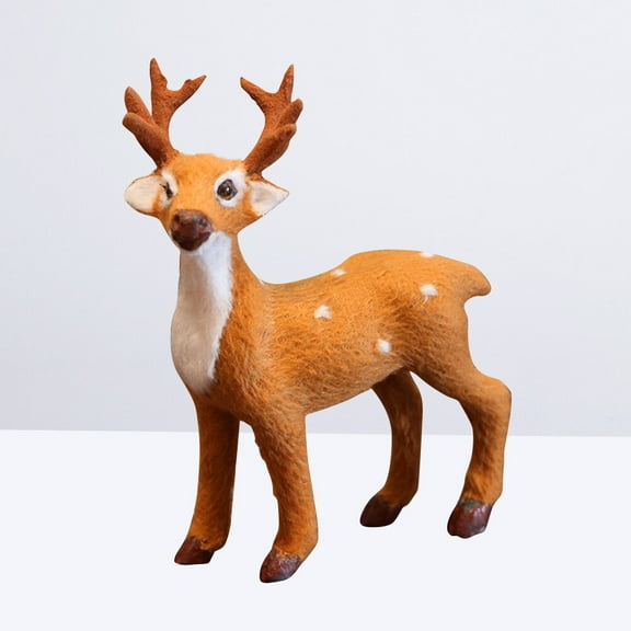 Homoyoyo Christmas Deer Decorations Set of 3 Realistic Plush Fabric Holiday Home Ornaments