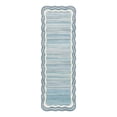 thumbnail image 6 of Wonnitar 2.6'x8' Scalloped Striped Hallway Runner Rug, Washable Kitchen Runner Rug, Soft Low Pile Blue Indoor Accent Rug for Entryway, Bathroom, Bedroom, Laundry, 6 of 7