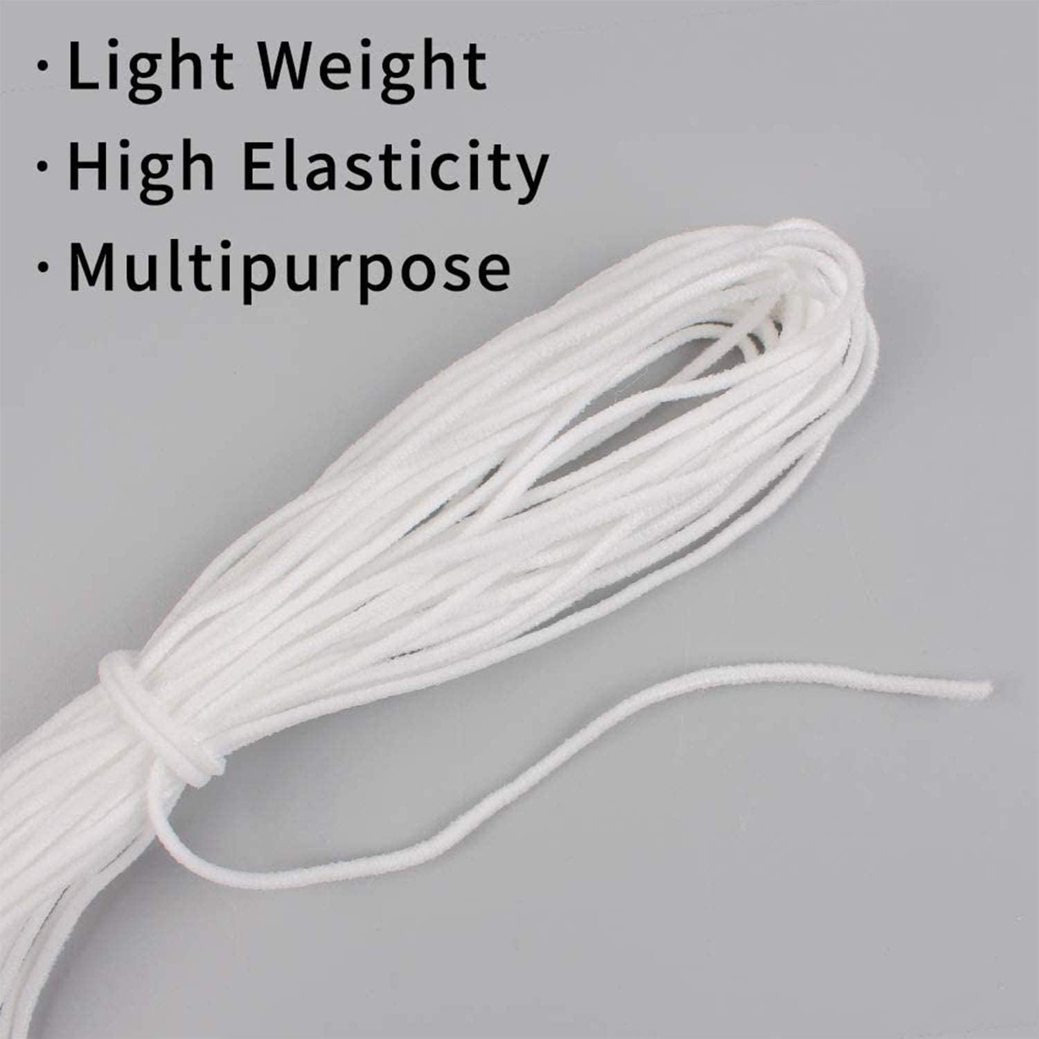BITOPYTOPSIY Elastic Band White Elastic Cord Strap Earloop Cord Ear Tie Rope Handmade String Width Braided 50/100m 