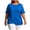 Blue02, variant on T Shirts for Women Plus Size Crew Neck Short Sleeve T-Shirt, Crisscross Cutout Open Back Split Hem Casual Athletic Workout Pullover Top Going Out Tops