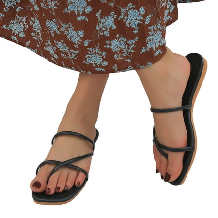 

CAICJ98 Womens Shoes Women Rhinestone Slide Sandals Slip on Strap Glitter Bling Sandals Casual Comfortable Sandals Black