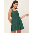 thumbnail image 3 of Moomaya Shoulder Straps Square Neck Solid Cotton Dress - Women's Trendy Dress, 3 of 9