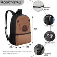 thumbnail image 5 of Uourmeti Brown Bear Face Design Backpack for Students, 17 Inch Durable Personalized Daypack for Shopping School, 5 of 6