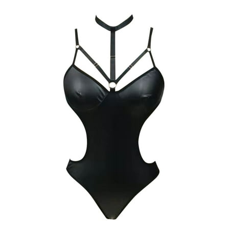 Womens Bra Front Clasp Bras for Women Fashion Women Sexy Leather Sleepwear Lingerie Underwear Nightdress