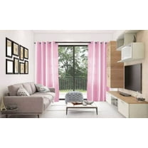 2 PANEL MIRA SOLID LIGHT PINK SEMI SHEER WINDOW FAUX SILK ANTIQUE BRONZE GROMMETS CURTAIN DRAPES 55 WIDE X 84" LENGTH