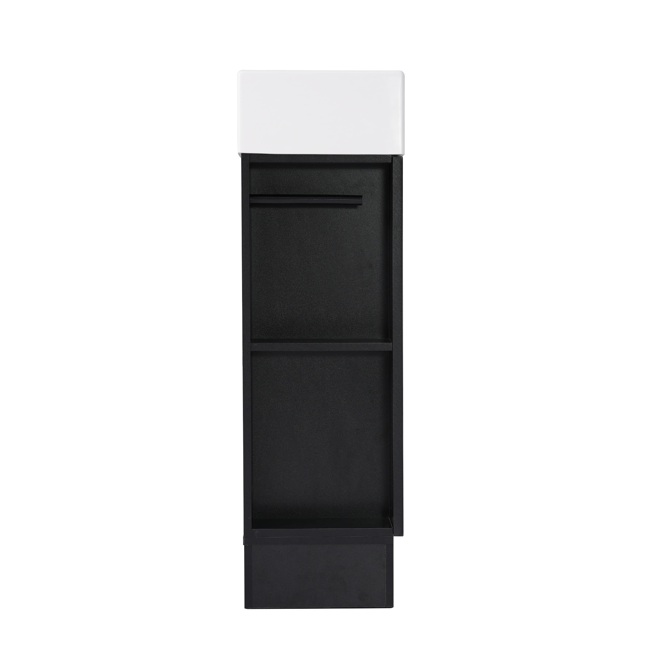 GDF Studio 18.6" Bathroom Vanity with Sink, MDF Cabinet with 2-Tier Shelf, Left/Right Orientation, Black