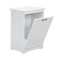 thumbnail image 4 of Drevy Wooden Tilt Out Trash Cabinet Kitchen Trash Can Rack Garbage Recycling Bucket Kitchen Cabinet, Hidden Garbage Cabinet with Angle Adjustable Door, Holds 13 Gallons, White, 4 of 8