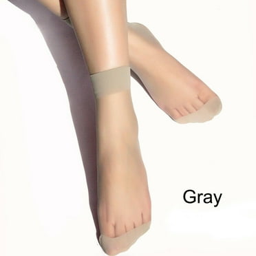 Sheer Knee Socks for Women White 8 Pairs Stockings Stretchy Silk Socks ...
