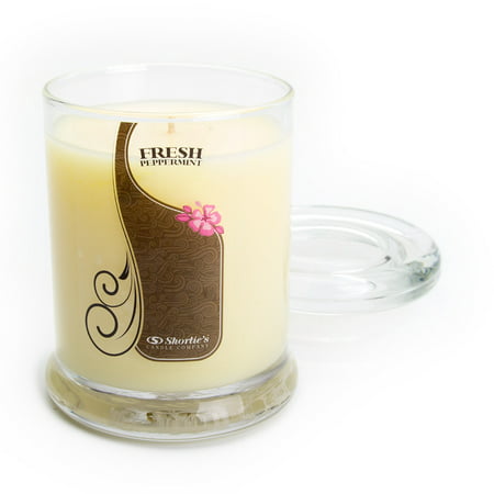 Fresh Peppermint Candle - Small White 6.5 Oz. Highly Scented Jar Candle - Made With Natural Oils - Christmas & Holiday