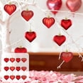 thumbnail image 4 of 12pcs/Bag  Valentine's Day Heart Hanging Ornaments - Romantic Decorative Accents for Parties, Weddings & Home Decor, Cute Lightweight Heart-Shaped Ornaments for Trees, Walls & Doorways, 1.77in, Red, 4 of 9