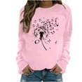 thumbnail image 2 of Spring Tops for Women Graphic Womens Sweatshirts Plus Size Womens Casual Long Sleeved Round Neck Hooded Graphic Shoulder Sweatshirt Pink L, 2 of 4