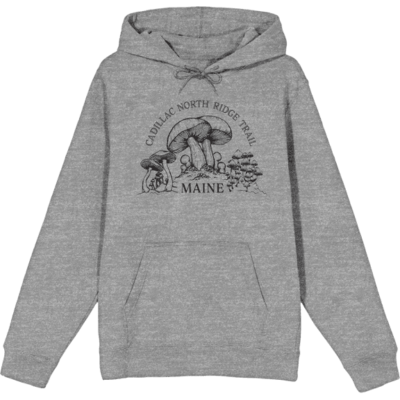 Cadillac North Ridge Trail Maine Adult Heather Gray Long Sleeve Hoodie-Medium