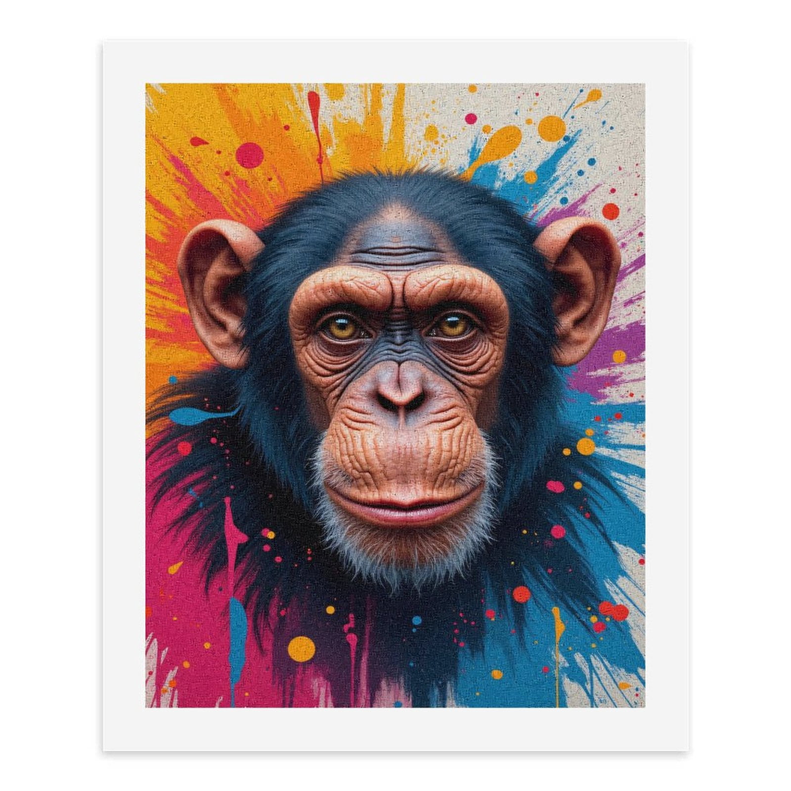 Paint By Numbers Kit for Adults Beginner - DIY Chimpanzee Colorful Abstract Art Canvas Painting Kits for Adults, Frameless Paint By Number for Adults for Home Wall Decor 16x20 Inch