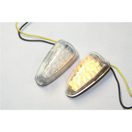 Clear Blinkers - HTT-MOTOR Clear Flush Mount Motorcycle Led Turn Signals Blinker Lights Universal Bike