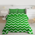 thumbnail image 2 of Feelyou Green Stripes Waves Queen Comforter Set, Teen Kid Abstract Bedding Set, 3pcs, 2 of 8