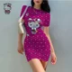 thumbnail image 2 of Nueva minifalda ajustada de Hello Kitty de manga corta y cuello redondo, falda corta sexy, vestido plisado elegante y ajustado en el pecho para mujer, 2 of 2