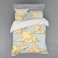 thumbnail image 2 of Vintage Duvet Cover Set, Fluffy Formed Old-Fashioned Clouds in Air Funky Colored Sky Elements Illustration, Bedding Set with Shams and Fitted Sheet, 3 Sizes, by Ambesonne, 2 of 3