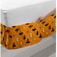 thumbnail image 2 of Ghost Bed Skirt, Geometric Pattern of Halloween Cat Hat Bat Ghost Leaves Pumpkin, Elastic Bedskirt Dust Ruffle Wrap Around for Bedding Decor, 4 Sizes, Orange Black Pale Yellow, by Ambesonne, 2 of 2