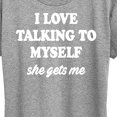 thumbnail image 3 of Instant Message - I Love Talking To Myself - Women's Short Sleeve Graphic T-Shirt, 3 of 6