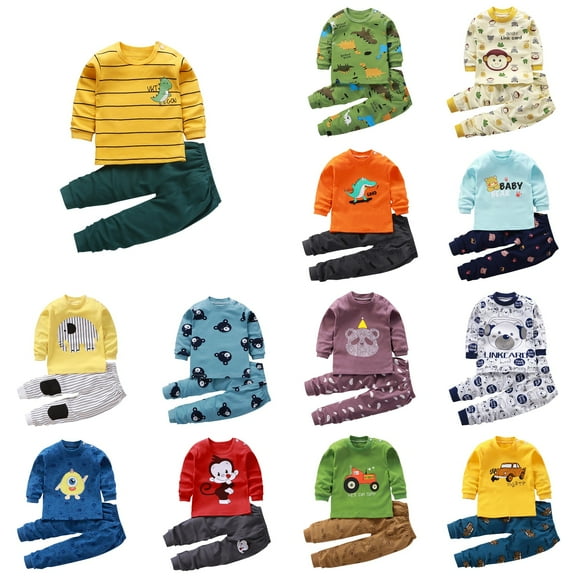 Ahuyic Toddler Kids Casual Fashion Outfits, Autumns And Winter Solid Color Top And Pants Set For Kids, Fashion Girls And Boys' Casual Long Sleeve Round Neck Collar Botton Printed Long Pants Sets