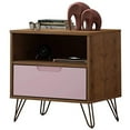 thumbnail image 4 of Manhattan Comfort Rockefeller Engineered Wood Nightstand in Natural/Rose Pink, 4 of 5