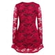 thumbnail image 2 of Talla grande Flower Lace Sheer Lace Up Tunic Tee Rosegal Mangas largas de talla grande, 2 of 5