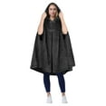 thumbnail image 3 of Catalonia Women's Poncho Cape, Sherpa Fleece Cloak Coat, Snuggly Hooded Wearable Blanket, Gift Idea for Adults and Teen Girls, Hooded Poncho, Black, 3 of 8