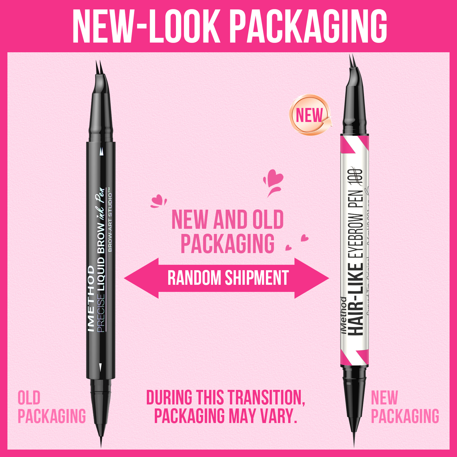 iMethod 2-in-1 Curved Eyebrow Pen - Dual-Ended Microblading Pencil with Curved Tip and Precise Brush-Tip, Natural Hair-Like Brows, Lasts All-day，Black