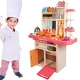 thumbnail image 2 of 65-Piece Kids Pretend Play Kitchen Set with Play Food, Pots, Pans, Utensils, Plates and Menu Board, 2 of 9