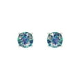 thumbnail image 3 of 0.2 ct Screw-Back Stud Earrings for Women | 3.0mm Round Cut Blue Moissanite | 18K White Gold, 3 of 5