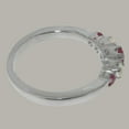 thumbnail image 4 of LBG British Made 10k White Gold Natural Ruby & Opal Womens Engagement Ring - 33 size options - Size 4.75, 4 of 6