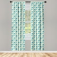 thumbnail image 3 of Ambesonne Ivory and Blue Curtains, Nostalgic Flower, Pair of 28"x63", Blue Turquoise and Ivory, 3 of 5