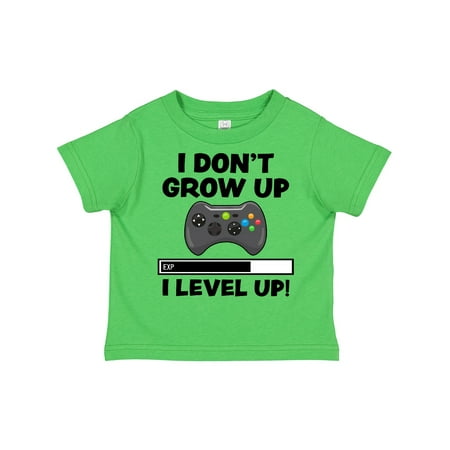

Inktastic I Dont Grow Up I Level Up with Game Controller Black Gift Toddler Boy or Toddler Girl T-Shirt