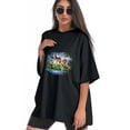 thumbnail image 5 of Women T Shirt Graphic Tee Summer Tops Half Sleeve Loose Drop Shoulder Vintage Shirts Streetwear Sweat Casual Tees XS, 5 of 5