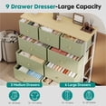 thumbnail image 4 of CONCETTA 9-Drawer Fabric Dresser Storage Chest for Bedroom, Closet, Storage Furniture for Adults, Light Green, 4 of 7