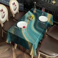 Green Tablecloth Pattern Green and Gold Marble Pattern Waterproof Tablecloth, Rectangular ...