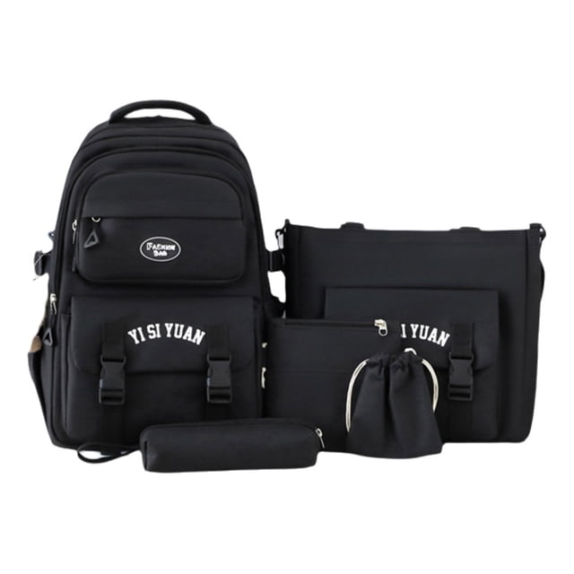 Tyidzon Student Backpack Four Piece Set Backpack Large Capacity High Value Spliced Color Blocking Women's Backpack
